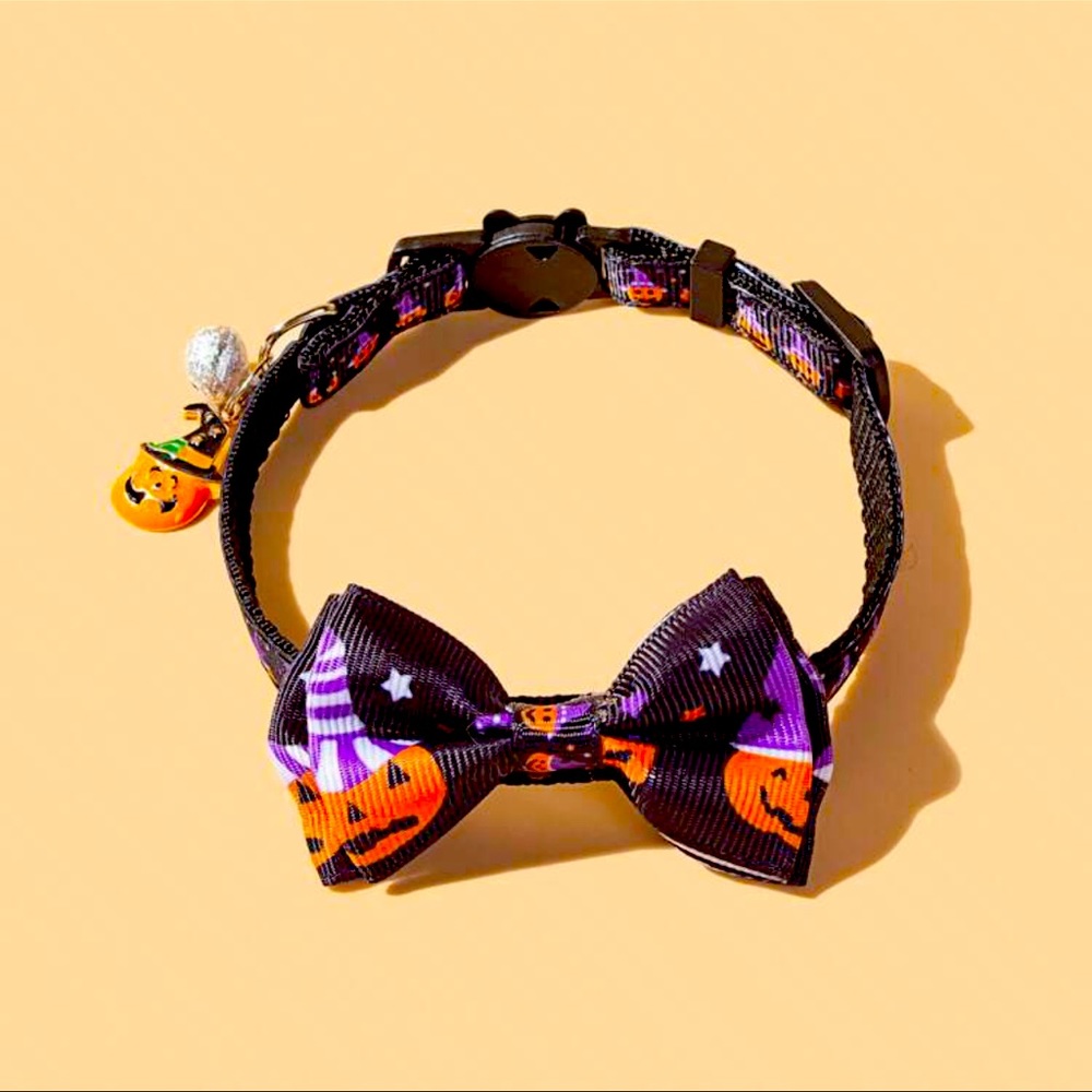 Halloween pumpkin charm cat/dog pet collar